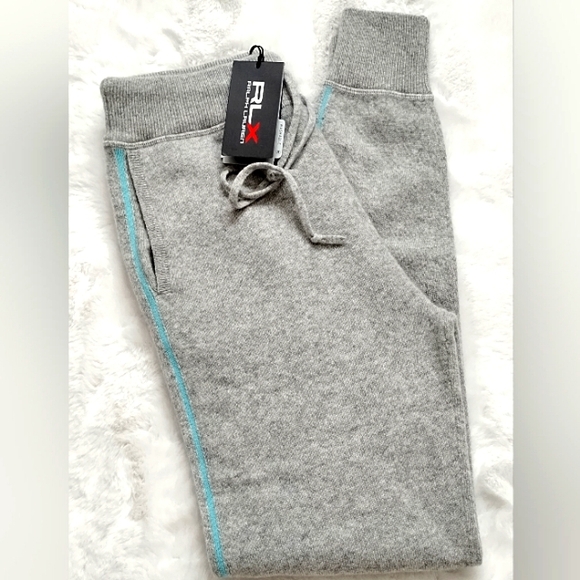 Ralph Lauren RLX women's 100% Cashmere Grey Jogger Sweatpants Size XXS $368 - Picture 1 of 16